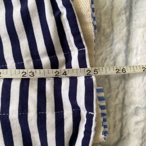 Foxcroft NYC women M snap front stripe shirt jacket w/pocket black white blue - Picture 12 of 12
